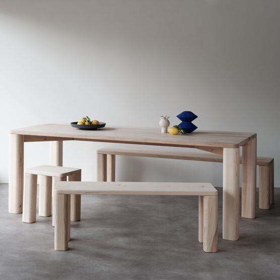 Corner Bar large natural ash bench